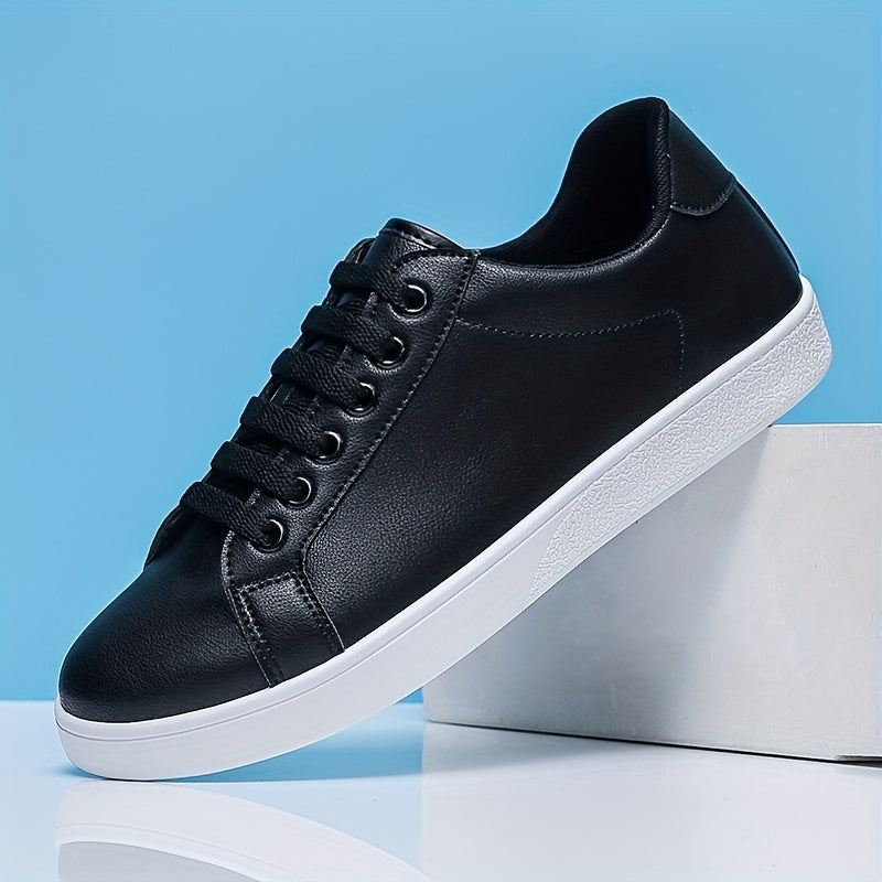 Men's Fashion Skate Shoes - Breathable Non-slip Lace-ups with PU Leather Uppers