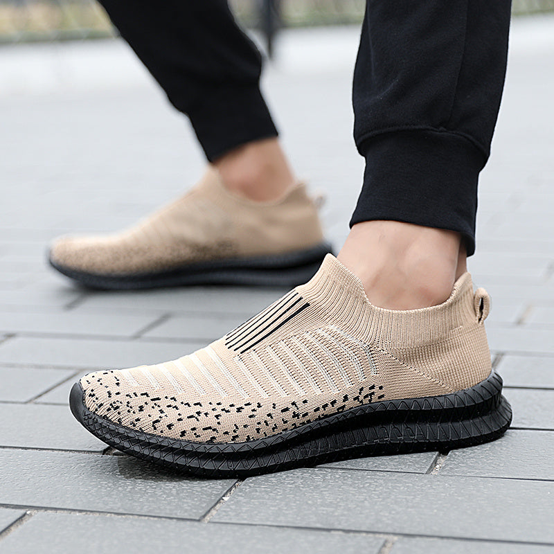 Men's Knit Lightweight Slip-On Casual Shoes - Outdoor Non-slip Soft Sole Sneakers