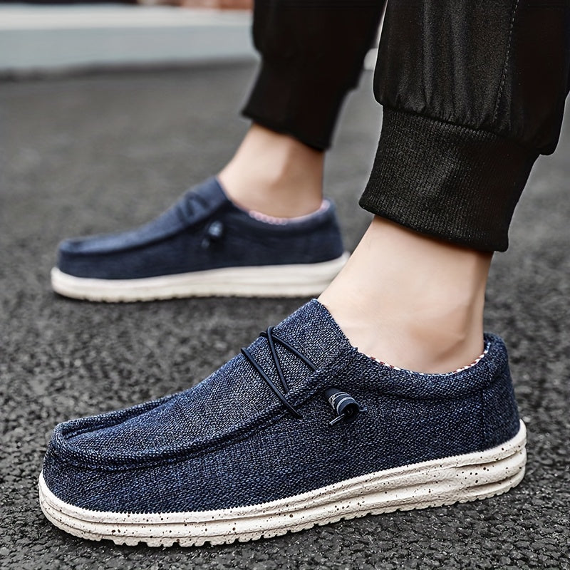 Men's Loafer Shoes - Decorative Shoelaces, Comfy Non-slip Slip-On Sneakers